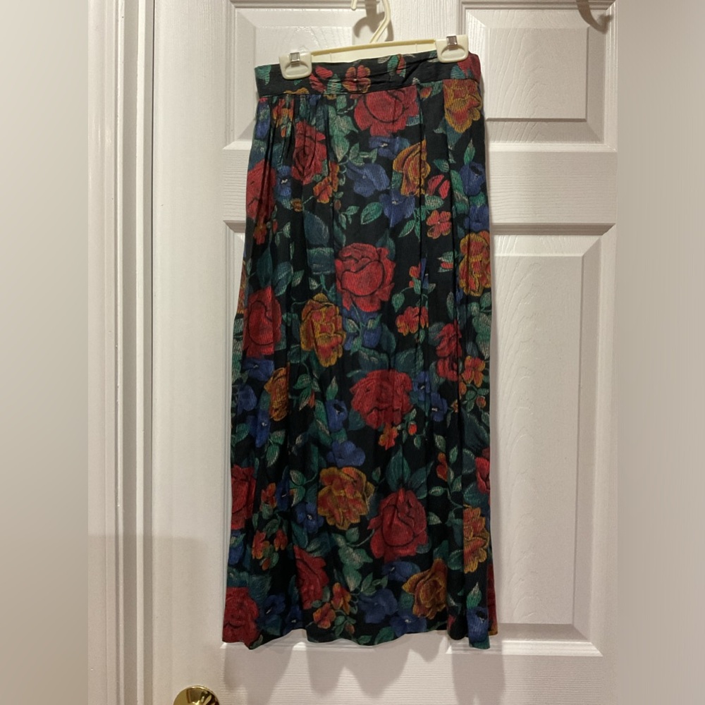 Floral multicolor midi skirt XS